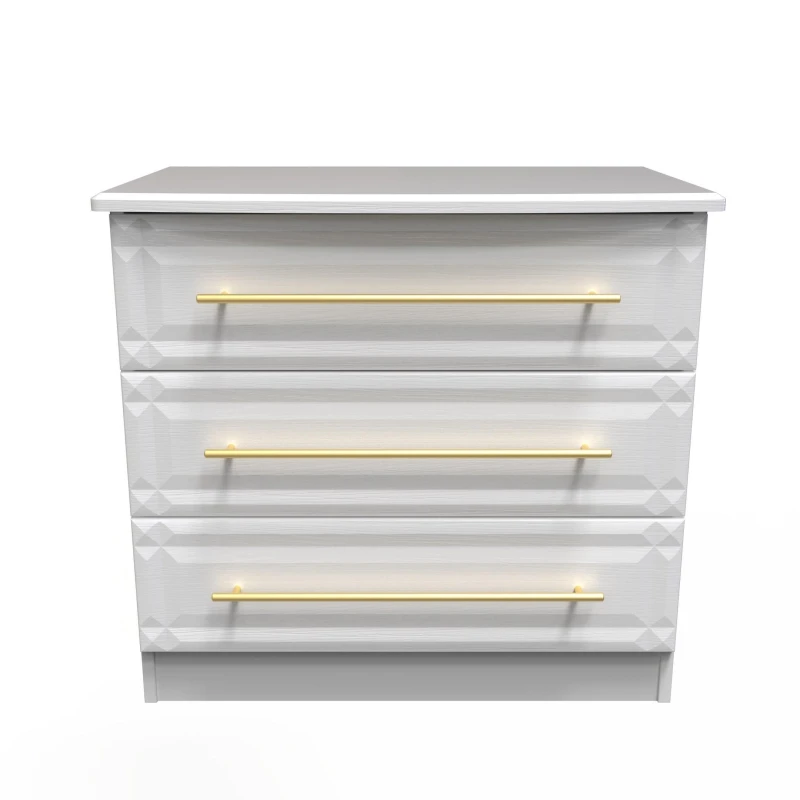 Image of Norfolk 3 Drawer Chest In White Ash (Ready Assembled)