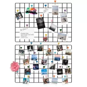 Hanging Grid Organisation & Photo Wall Panels - Pack of 2 Black Pukkr