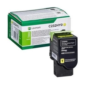 image of Lexmark C232HY0 Yellow Laser Toner Ink Cartridge