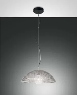 Image of Diamond Dome Pendant Ceiling Lights Transparent Grey Glass, E27
