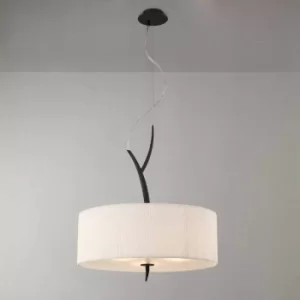 Image of Eve pendant light 3 bulbs E27, anthracite with round white lampshade