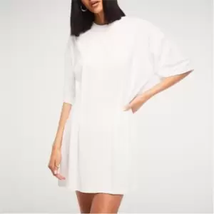 image of Missguided Tall Cinched Waist T Shirt Dress - White