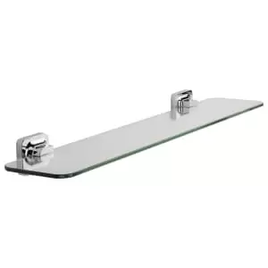 Image of Croydex Flexi-Fix Shoreditch Bathroom Glass Shelf - Chrome