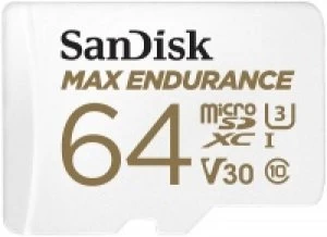 Image of SanDisk Max Endurance MicroSD Card 100MBs with Adapter 64GB
