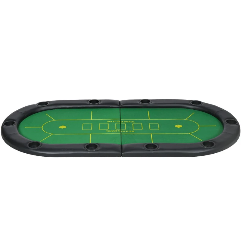 Image of SPORTNOW FOLDABLE Poker Mat, 10-Player Table Top w/ Cup Holders, Carry Bag - Professional Quality