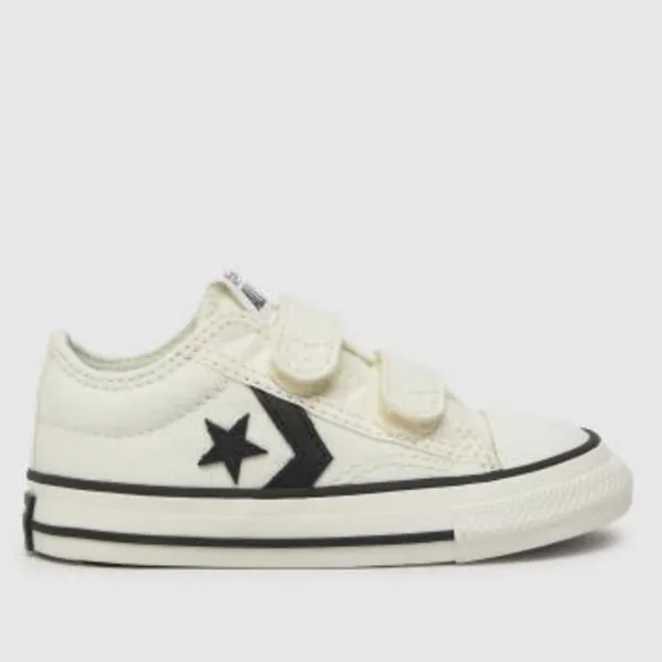 Converse white & Black star player 76 v Boys Junior trainers White/Black UK 1 (EU 33)