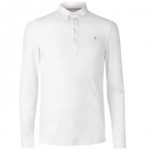 Image of Farah Vintage Farah Merriweather Long Sleeve Polo Mens - White