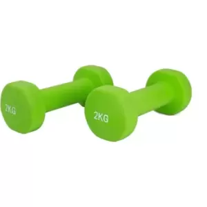 image of 2 KG Pair of Neoprene Dumbbells Weights - Solid Iron Construction