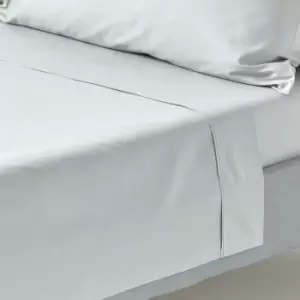 Image of Silver Grey Egyptian Cotton Flat Sheet 200 Thread Count, Super King Size - Silver Grey - Silver Grey - Homescapes
