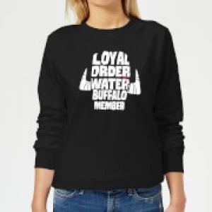 Image of The Flintstones Loyal Order Of Water Buffalo Member Womens Sweatshirt - Black