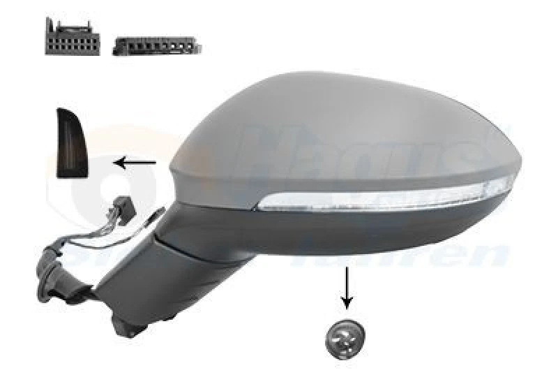 Image of VAN WEZEL Wing mirror VAN WEZEL 5713827