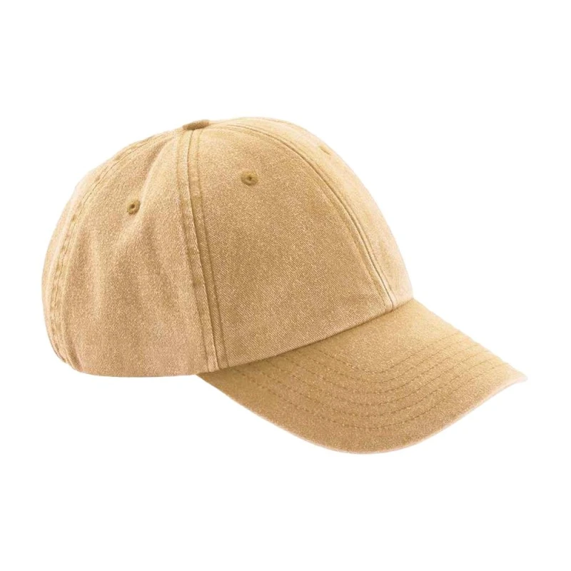 Image of Beechfield Beechfield Men Vintage Low Profile Cap in Mustard Mustard One Size Male 5063470780655