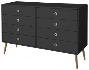 Softline 4+4 Drawer Chest of Drawers - Black