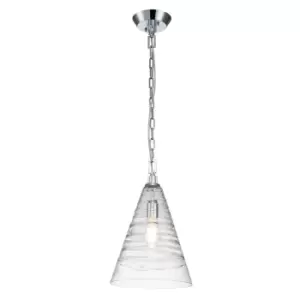 Image of Feiss Elmore Dome Pendant Ceiling Light Polished Chrome