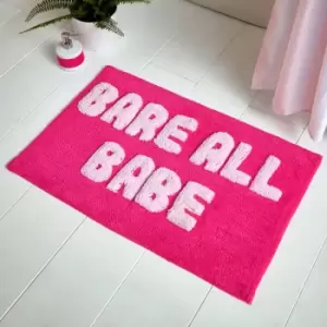 Image of Sassy B Bare It All Babe 100% Cotton Bath Mat, Pink