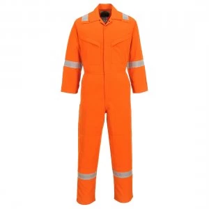 Image of Araflame Mens Flame Resistant Overall Orange Orange Extra Large 32"