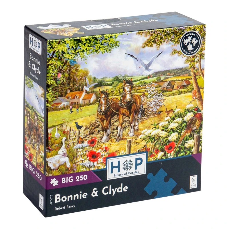 Image of The House Of Puzzles Bonnie & Clyde, BIG 250 Piece Jigsaw Puzzle Multi unisex