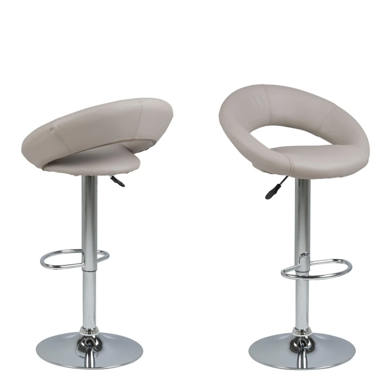 Image of Furniture To Go Plump Light Grey Swivel Bar Stool with Open Back Grey Unisex