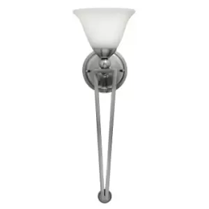 Image of Wall Light Long Arms Heavy Sphere Bell Shaped Glass Brushed Nickel LED E27 60W