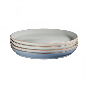 Image of Denby Always Entertaining - The Blue Edit 4 Piece Coupe Dinner Plate Set