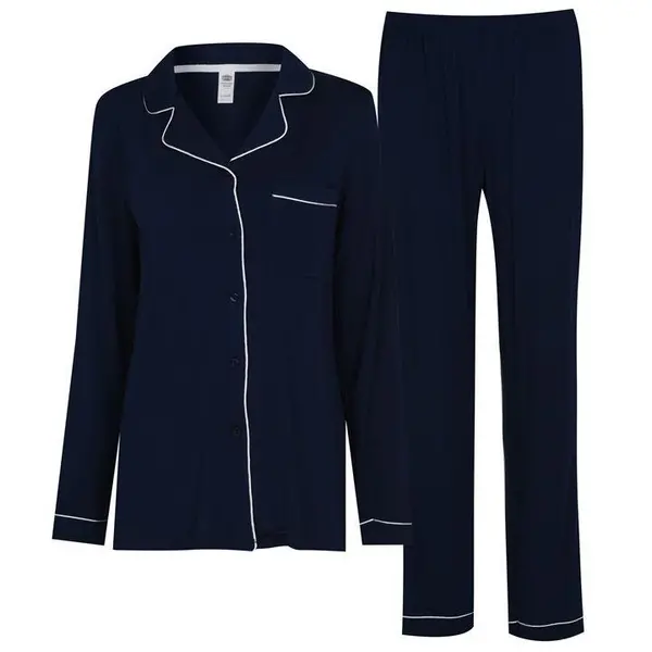 Image of Chelsea Peers Modal Button Up Pyjama Set - Blue 8