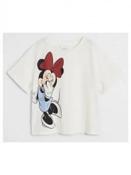 Mango Minnie Mouse Short Sleeve T-Shirt - White, Size Age: 5-6 Years, Women