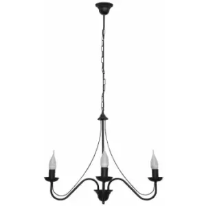 image of Helam Malbo Multi Arm Pendant Ceiling Light Black 60cm