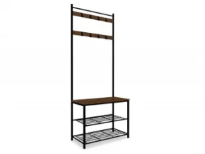 Image of LPD Ealing Black and Rustic Pine Small Hallway Unit Flat Packed