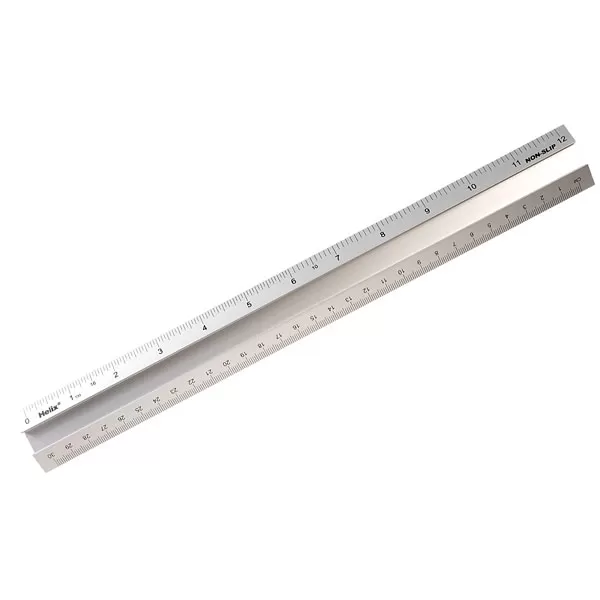 Helix Ruler 30cm Metal, Silver