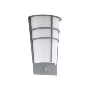 Image of Eglo - Breganzo 1 - LED Outdoor Wall Light with PIR Motion Sensor Silver IP44