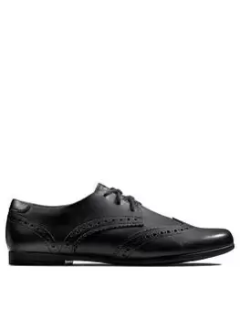 Image of Clarks Kid Scala Lace School Shoe, Black, Size 1 Older