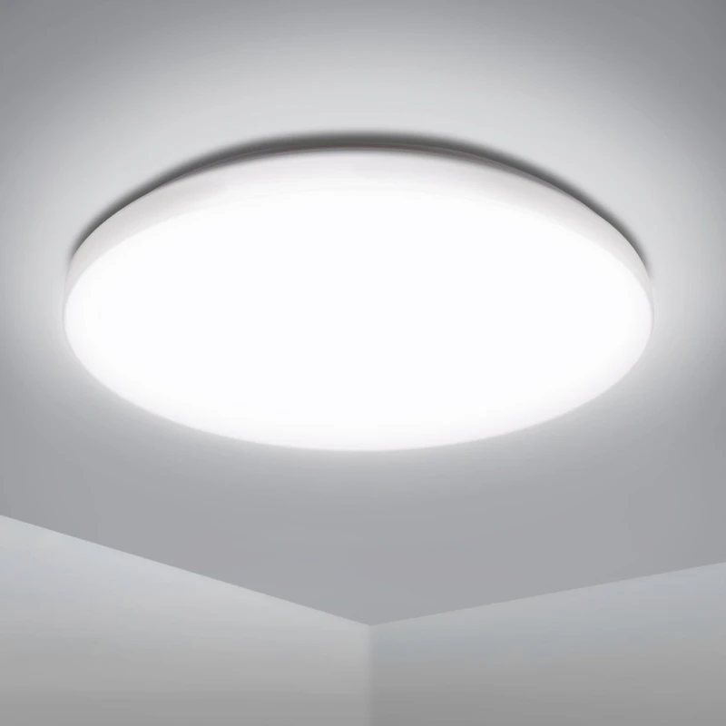 Image of ExtraStar 12W Bathroom LED Round Surface Mount Ceiling Light, IP54 28cm (Dia), 6500K, White White