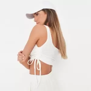 Image of Missguided Ribbed Ruched Side Cami - White