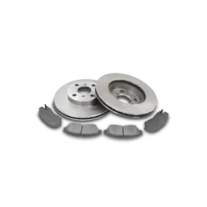 Image of VAICO Brake disc and pads set EXPERT KITS + Front Axle V10-5590 Brake kit,Brake rotors and pads VW,AUDI,SKODA,POLO (9N_),Polo Schragheck (6R1, 6C1)