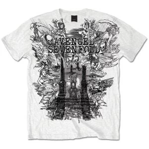 Image of Avenged Sevenfold - Land of Cain Unisex Large T-Shirt - White
