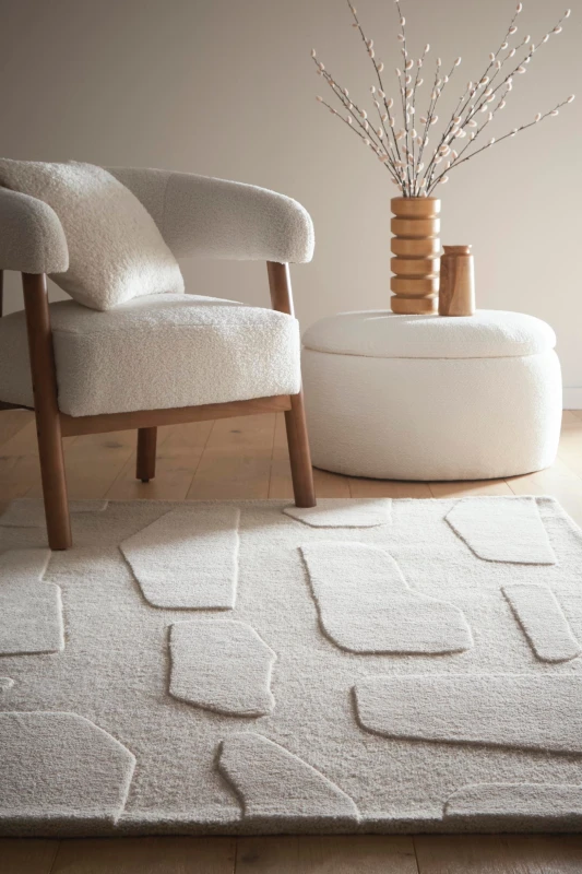Image of Origins Sculptured Stone Oatmeal in Beige Size: 120cm x 170cm Beige Unisex 120cm x 170 cm