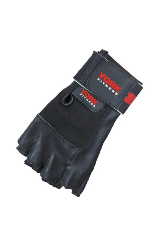 Image of York York Leather Weight Lifting Gloves in Black Size: Small Black S Unisex 0014961601992