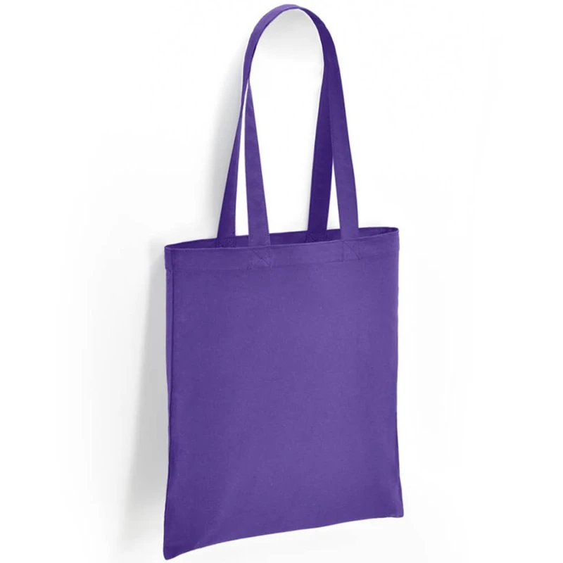 Image of Brand Lab Womens Cotton Long Handle 10L Tote Bag in Purple Purple Female One Size