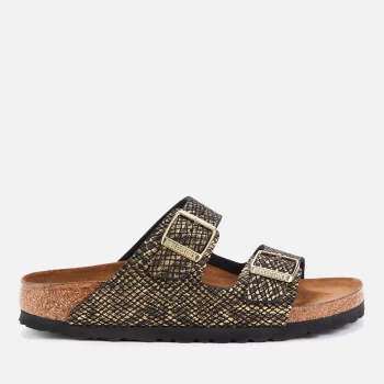 image of Birkenstock Womens Shiny Python Arizona Double Strap Sandals - Black/Gold - EU 39/UK 5.5