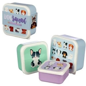 Image of Dog Squad Design Set of 3 Plastic Lunch Box