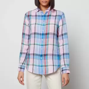 Image of Polo Ralph Lauren Womens Georgia Slim Fit Shirt - 1183 Pink-Blue Multi - L