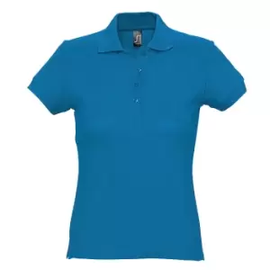 Image of SOLS Womens/Ladies Passion Pique Short Sleeve Polo Shirt (XL) (Aqua)