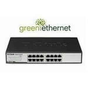 image of D-Link DGS 1016D 16 Port Green Ethernet Copper Gigabit Switch