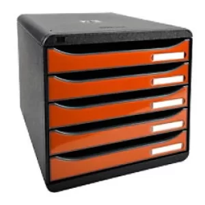 Image of Exacompta Big Box Plus Iderama, Black/Glossy Tangerine, Pack of 1