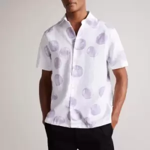 Image of Ted Baker Mens Gophir Short Sleeve Shirt - White - 2/S
