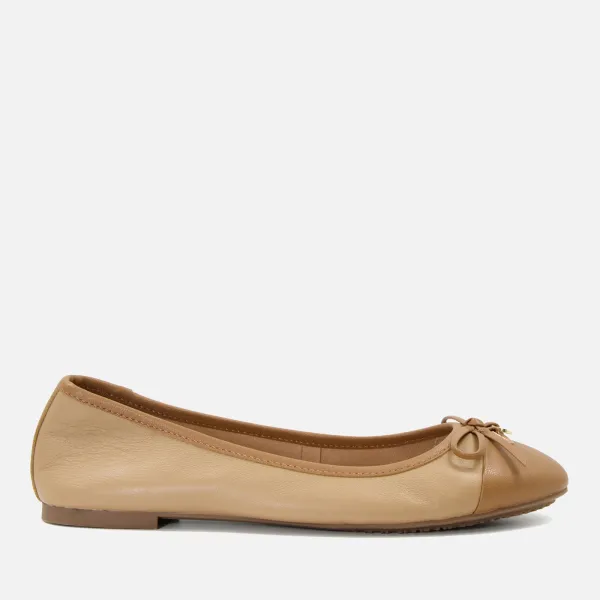 image of Dune Womens Hallo Leather Ballet Flats - Camel - UK 6