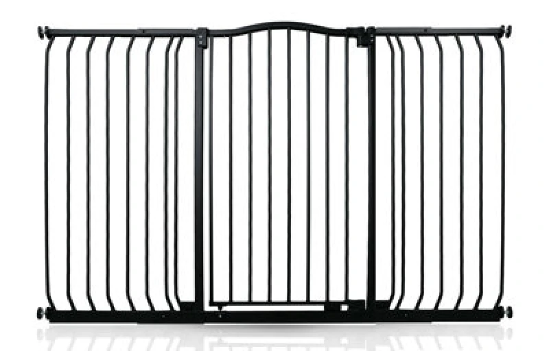 Image of Safetots Extra Tall Curved Top Safety Gate, 152Cm - 161Cm, Matt Black, Extra Tall 100Cm In Height, Pressure Fit Stair Gate