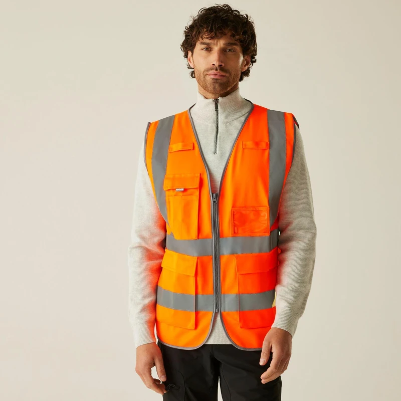 Image of Regatta Mens Pro HI-VIS Executive Vest Orange male M
