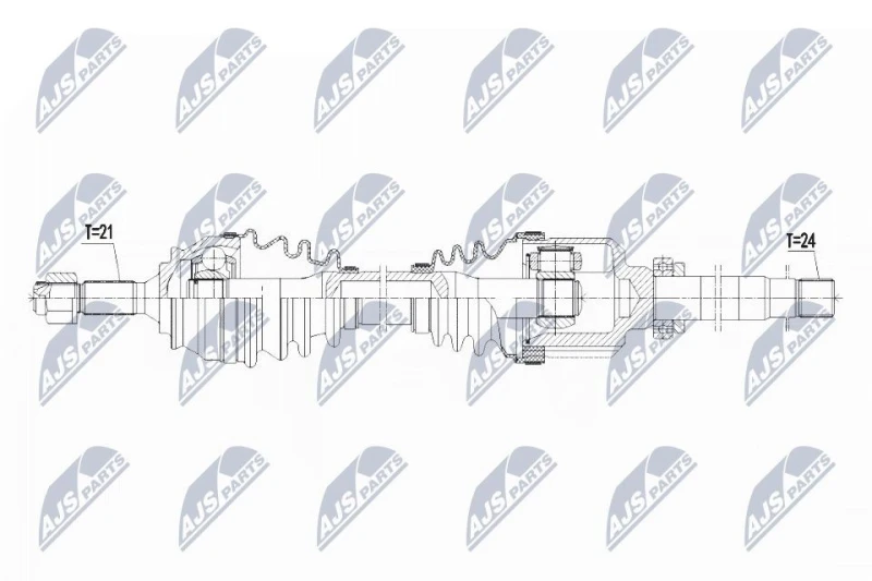 Image of NTY NPW-PE-047 Drive shaft Front Axle Right Drive Shaft (13)