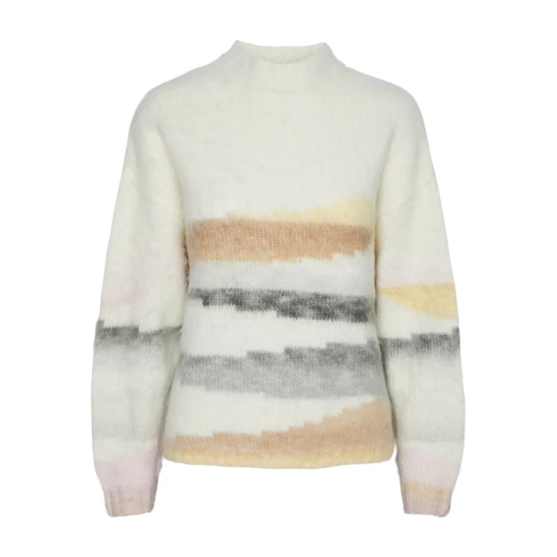 Image of Pieces Sweatshirt woman Pieces Pcjeria Jacquard Beige Female XS